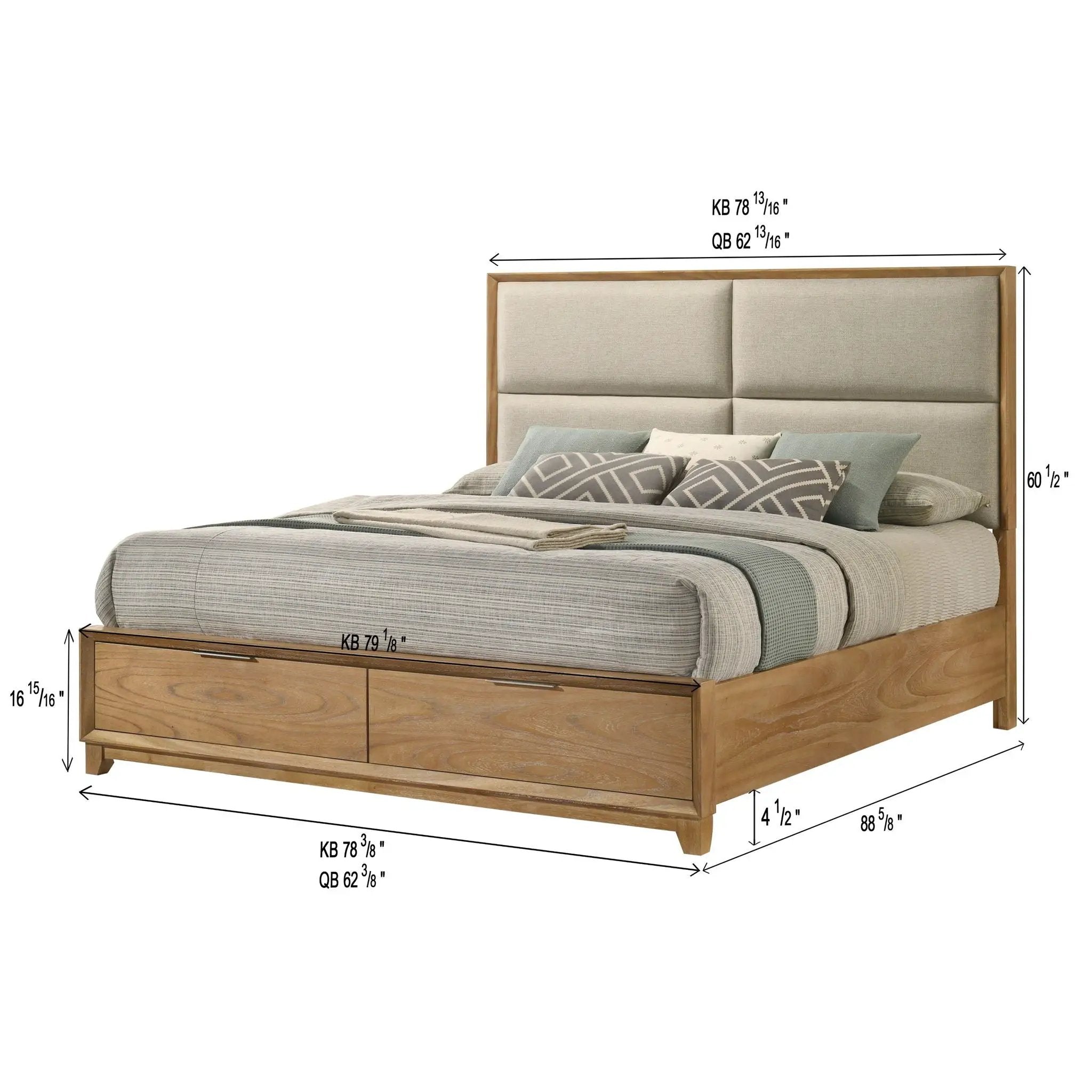 Contemporary Storage Platform Bed With Ultra Plush Headboard by Unique Piece Furniture