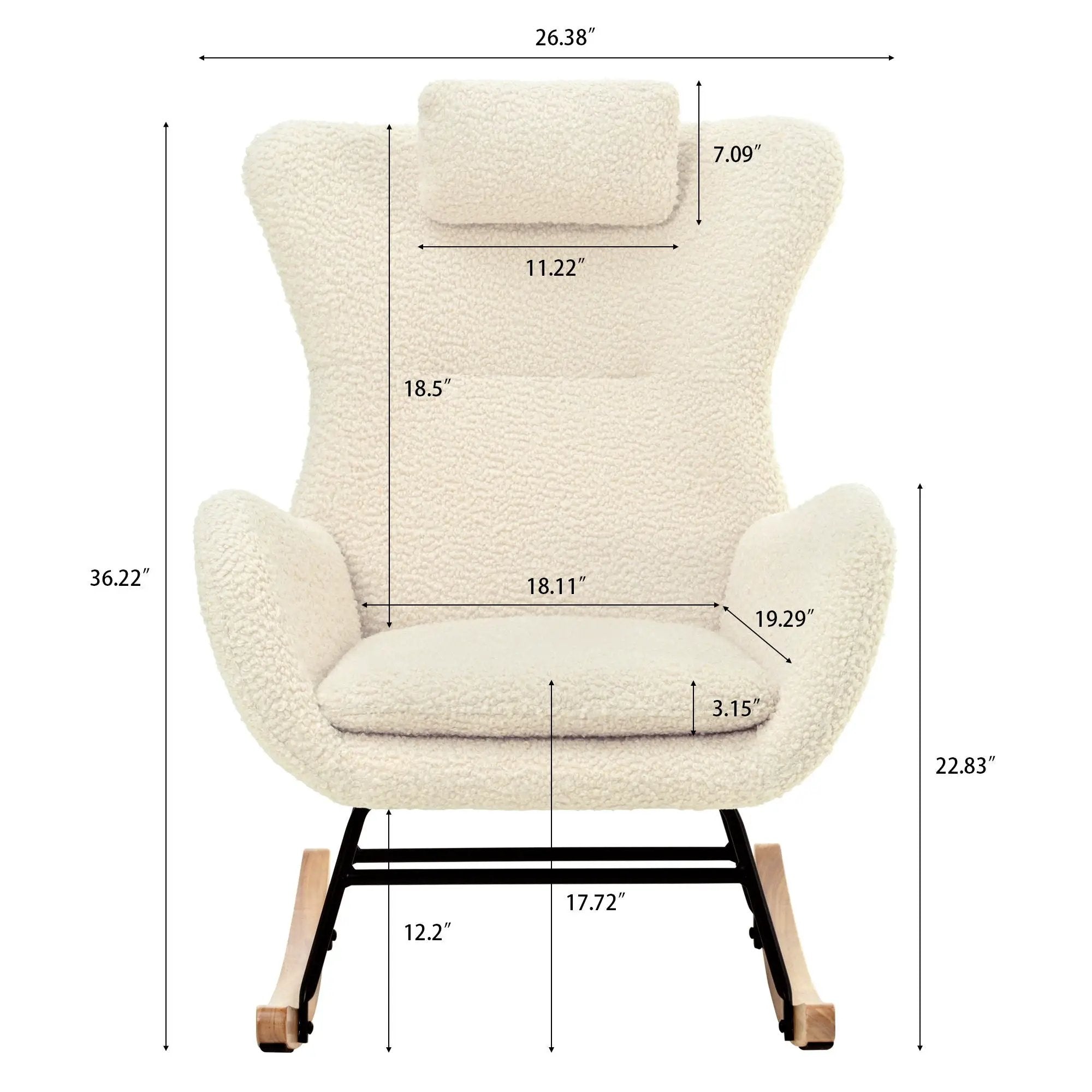 Rocking Chair Nursery Teddy Upholstered Rocker Glider Chair by HouseOfZazla