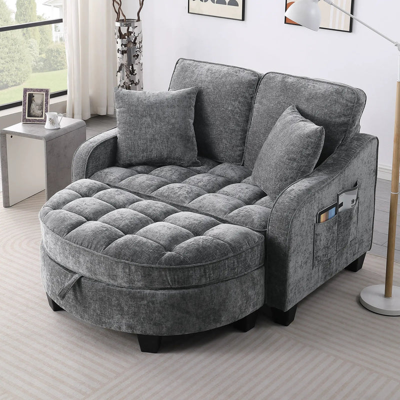 Two-Seater Sofa with Chaise Longue by HouseOfZazla
