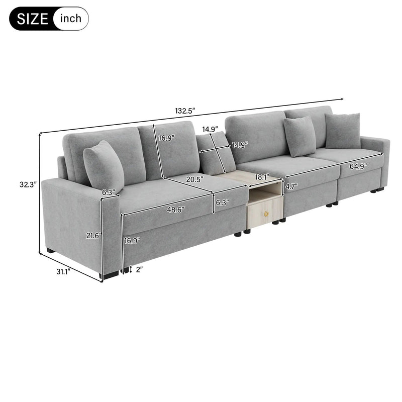 Modular Sofa Couch With Storage Armrest And Center Console by HouseOfZazla