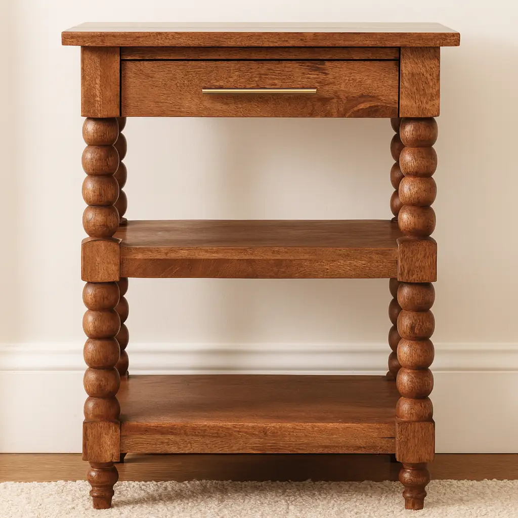 Solid Wood Barley Twist Side Table by HouseOfZazla