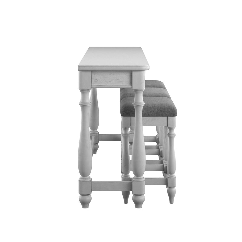 Sofa Table With 3 Stools - Gray by HouseOfZazla
