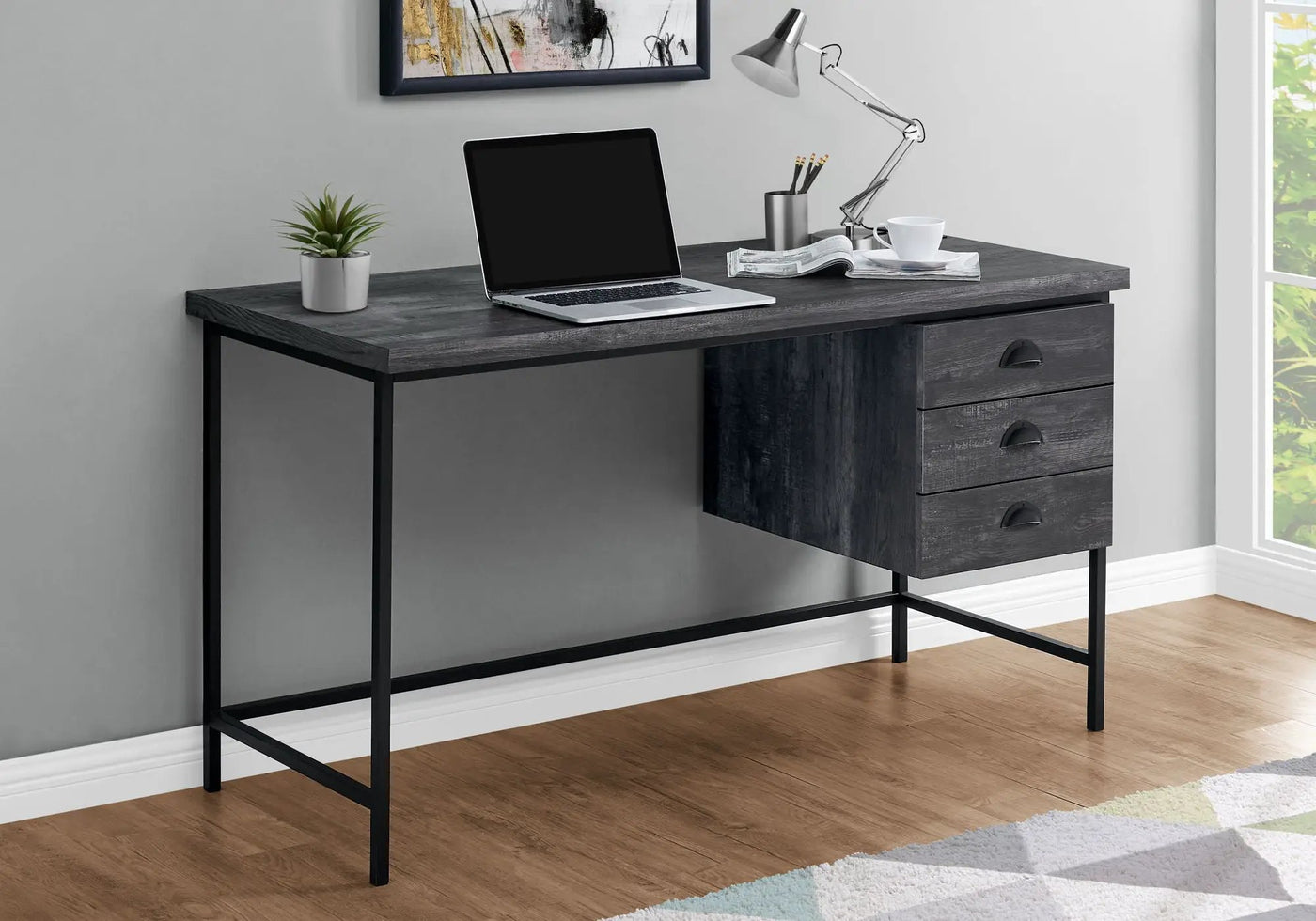 Computer Desk For Home Office, Laptop, 3 Storage Drawers, Contemporary & Moder by Unique Piece Furniture