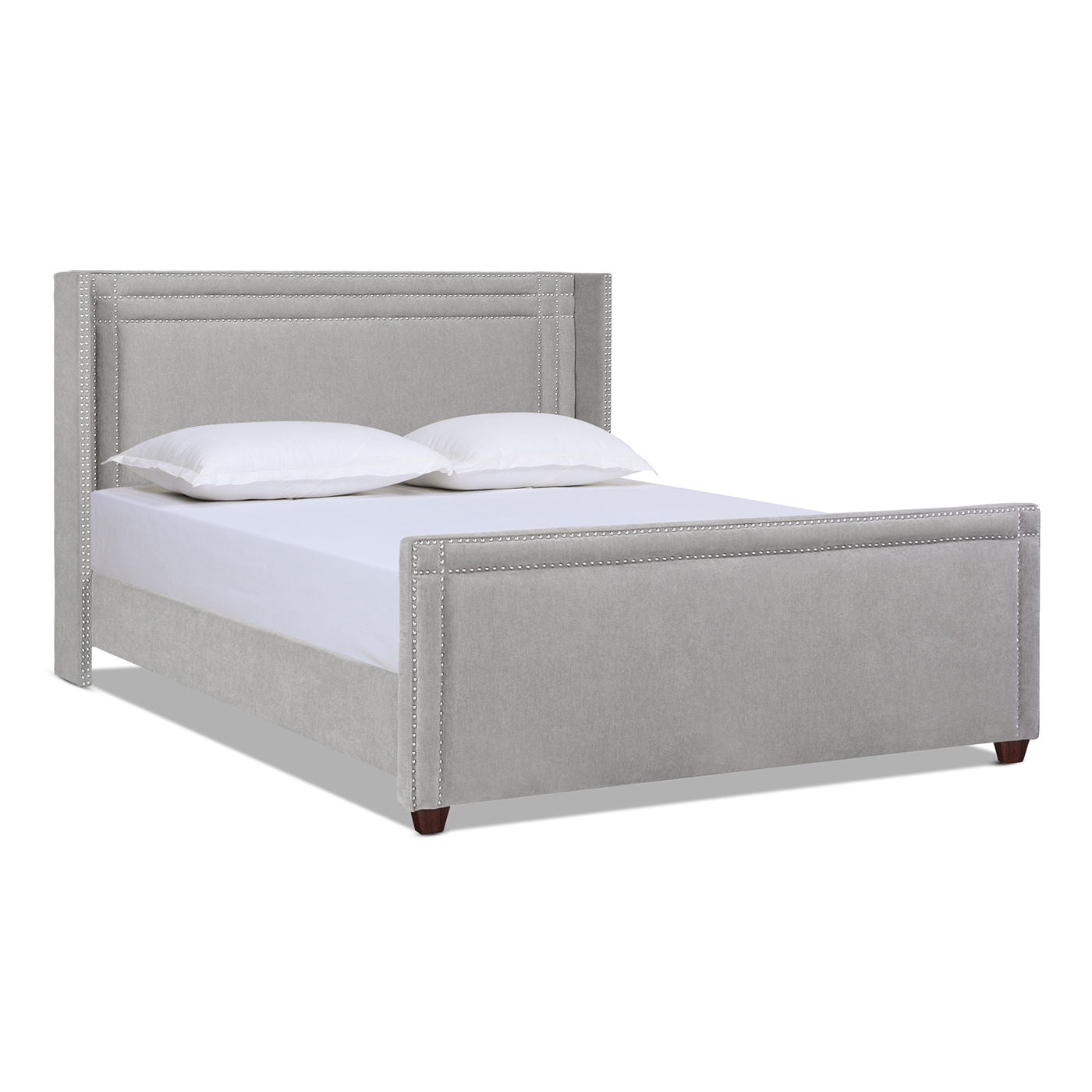 Elle - Wingback Upholstered King Bed - Silver Gray by HouseOfZazla
