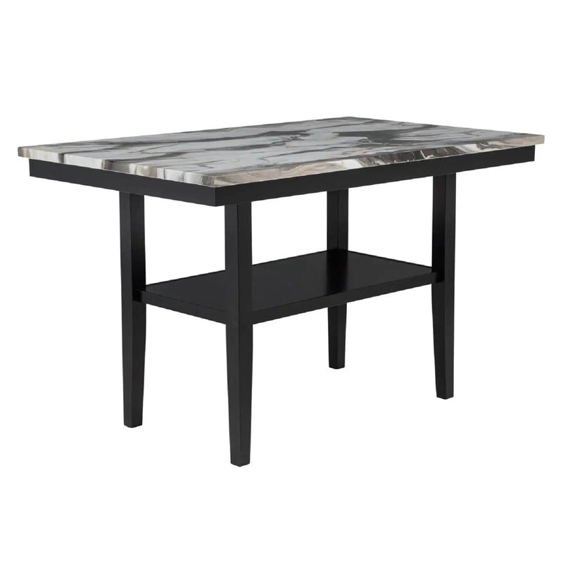 Counter Dining Table With Storage Bottom Shelf For Kitchen - Black by HouseOfZazla