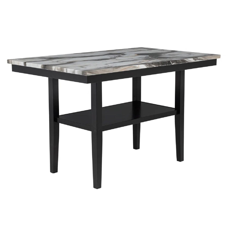 Counter Dining Table with Storage Shelf - Black