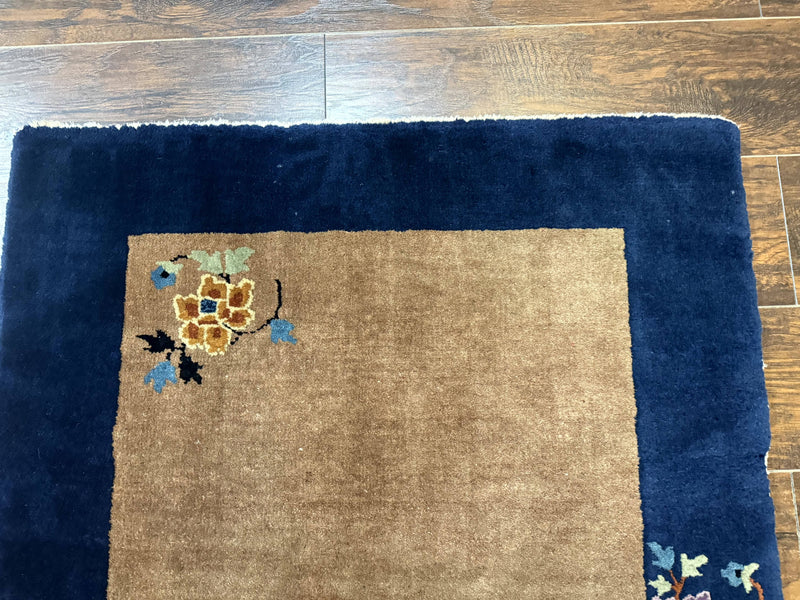 Chinese Rug 3x5, Antique Peking Art Deco Carpet, Simple Design by Jewel Rugs