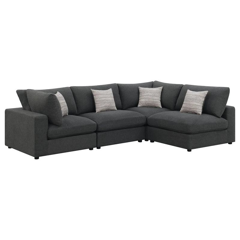 Serene 4-piece Upholstered Modular Sectional Sofa Charcoal by Unique Piece Furniture