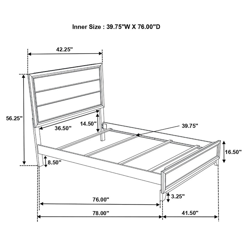 Watson Wood Twin Panel Bed Grey Oak by Unique Piece Furniture