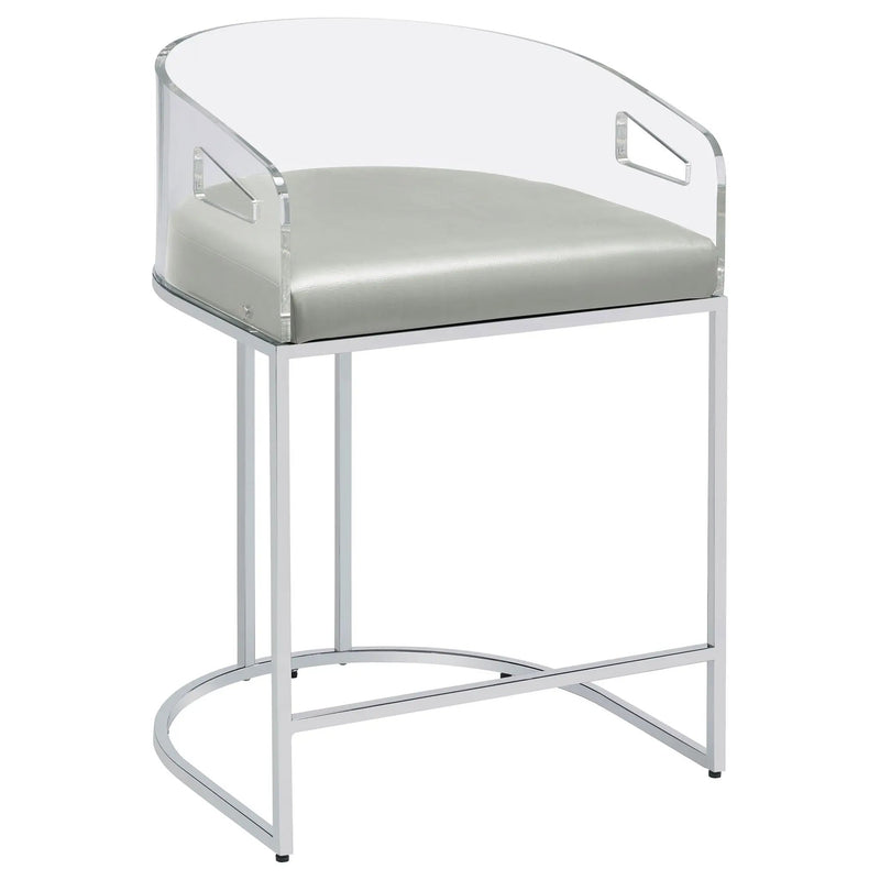 Thermosolis Clear Acrylic Counter Chair Chrome (Set of 2) by Unique Piece Furniture