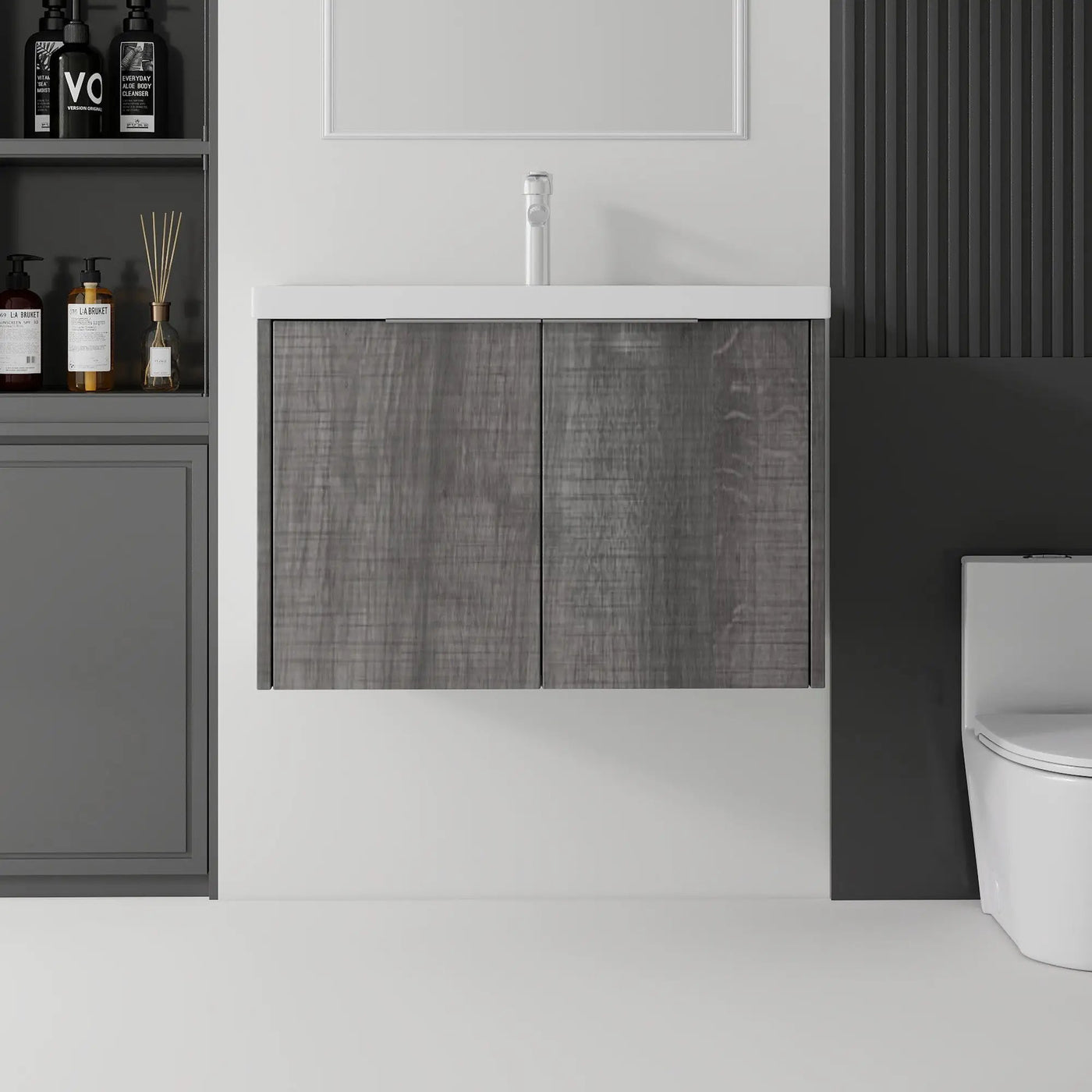 36 Inch Floating Bathroom Vanity with Ceramic Sink and Soft-Close Door by HouseOfZazla