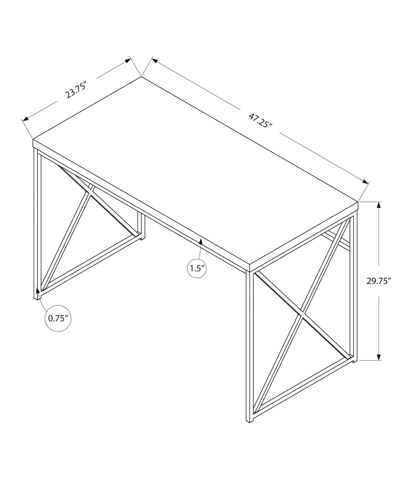 Computer Desk for Home Office, Laptop, Glossy Contemporary & Modern by HouseOfZazla
