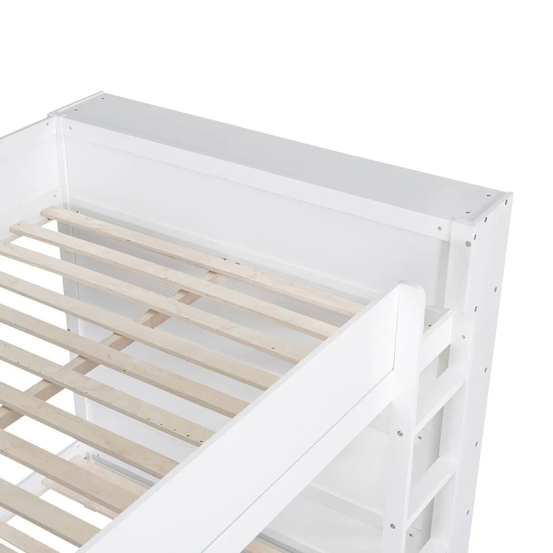 Bunk Bed With 2 Drawers And Multi Layer Cabinet