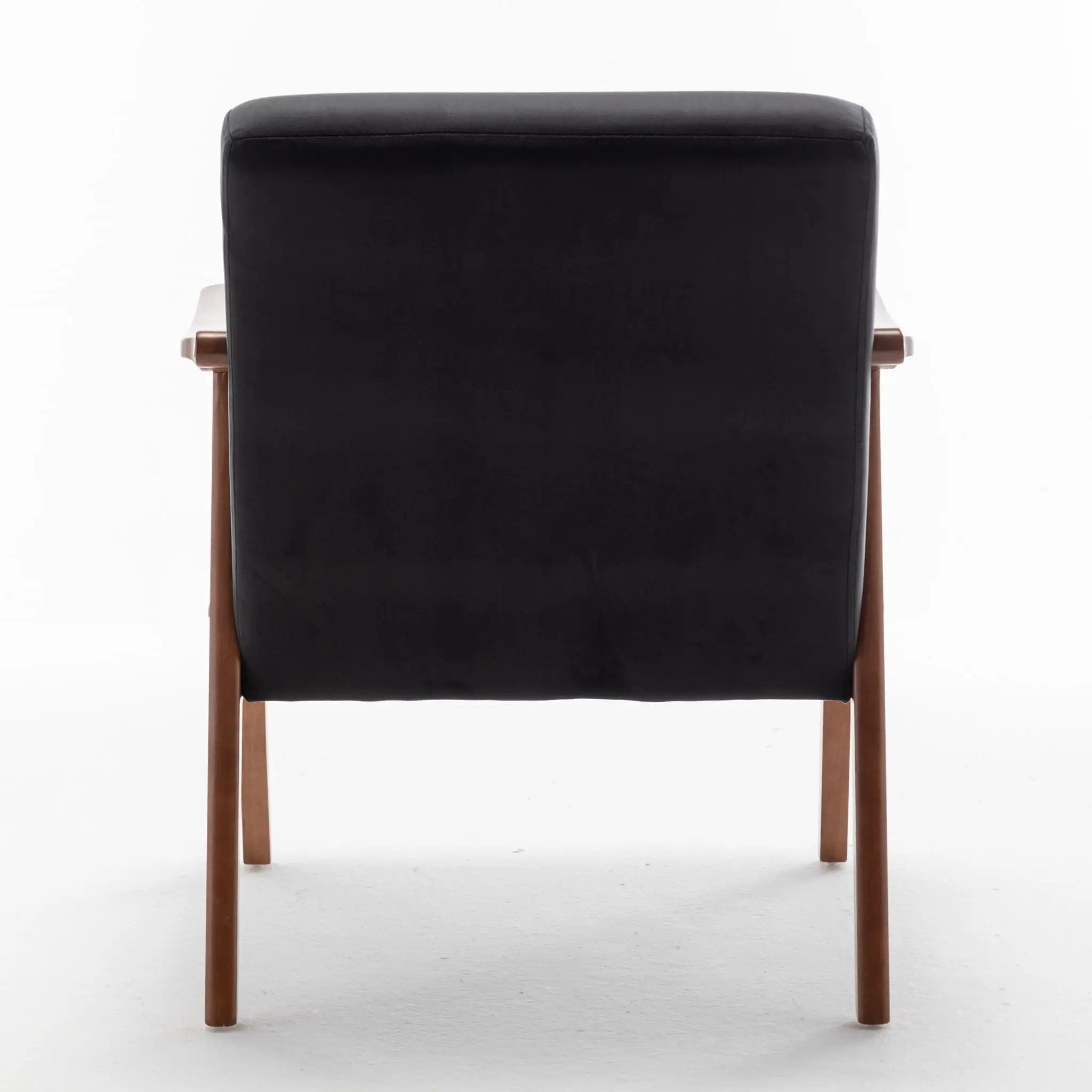Mid Century Modern Accent Chair With Solid Wood Frame And Extra Thick Backrest by HouseOfZazla