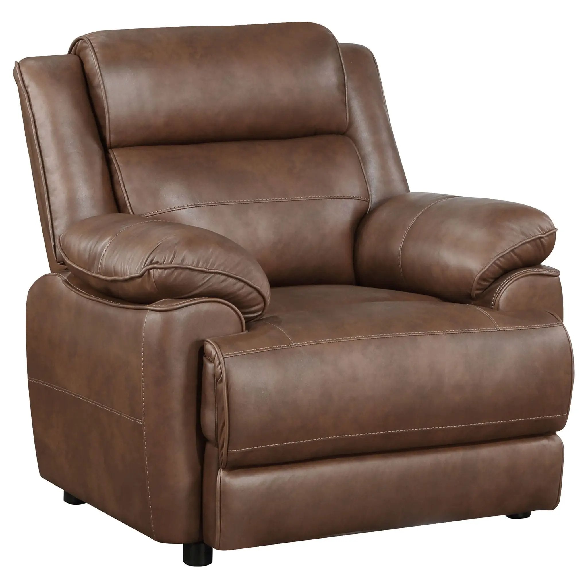 Ellington Upholstered Padded Arm Accent Chair Dark Brown by Unique Piece Furniture