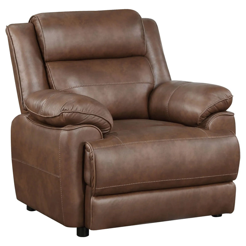 Ellington Upholstered Padded Arm Accent Chair Dark Brown by Unique Piece Furniture