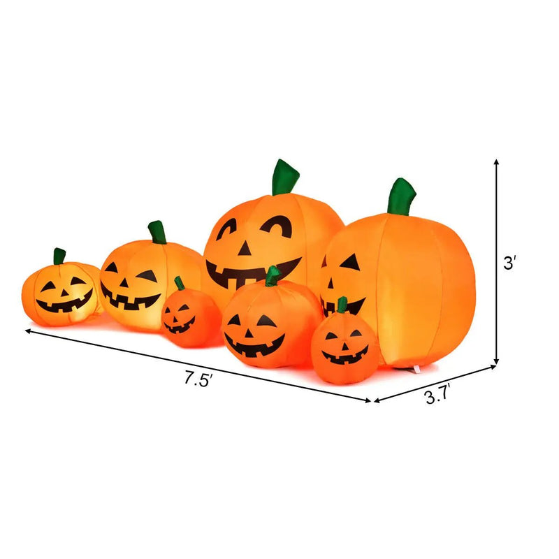 7.5 Feet Halloween Inflatable 7 Pumpkins Patch with LED Lights by DirectDeals