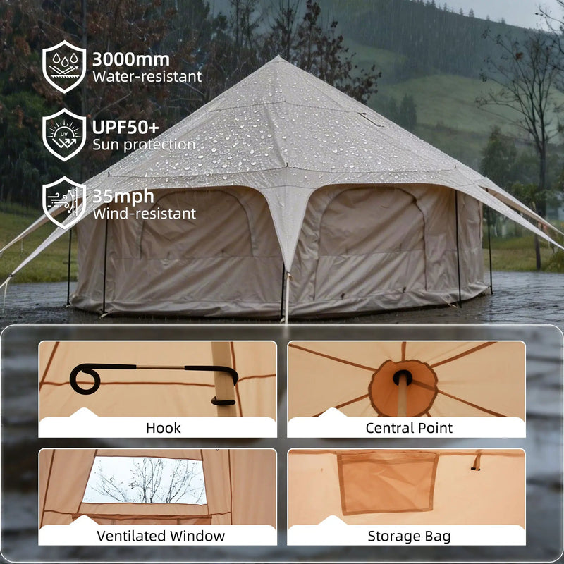 600D Oxford Bell Tent 14.8ft*9.2ft with Stove Jack by HouseOfZazla