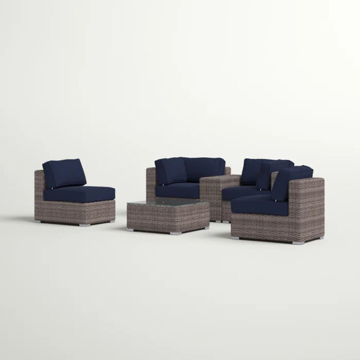 Wicker Seating Group Set With Table And Cushions, photo 39 of 40