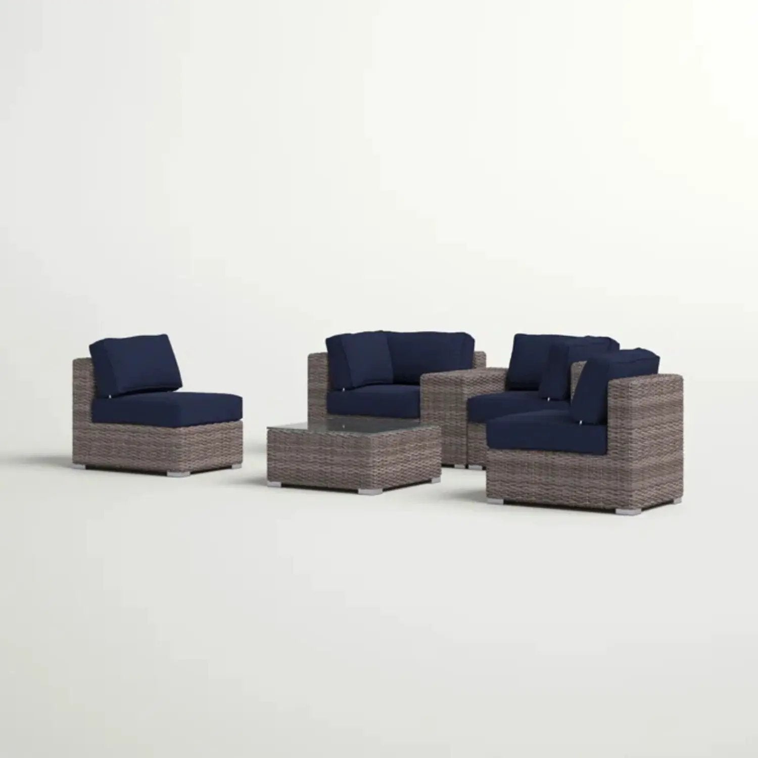 Wicker Seating Group Set With Table And Cushions by Unique Piece Furniture