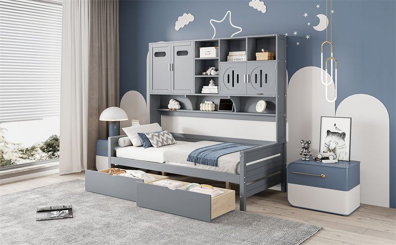 Daybed With All-In-One Cabinet And Shelf by HouseOfZazla