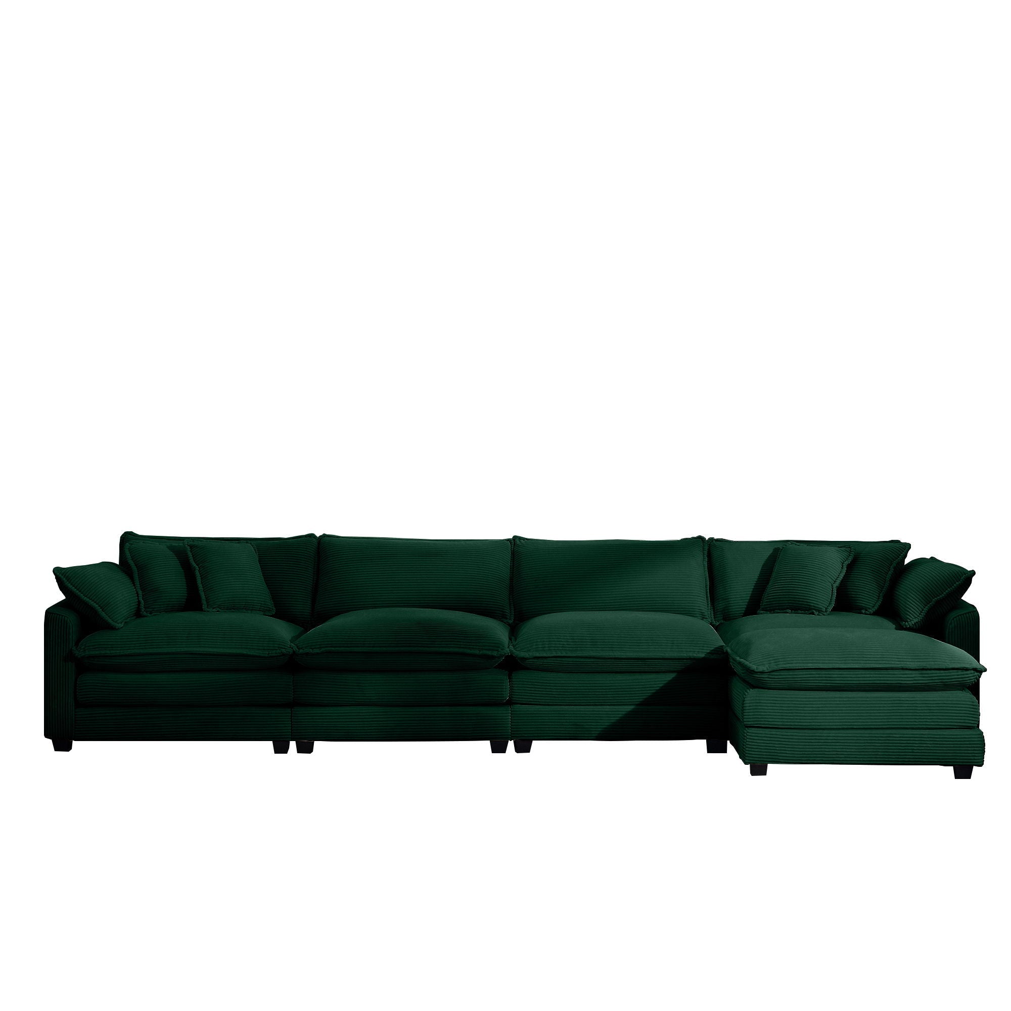 Modern Oversized Modular Cushion Sofa With Ottoman, Low Back, Deep Seating Sofa Set by Unique Piece Furniture