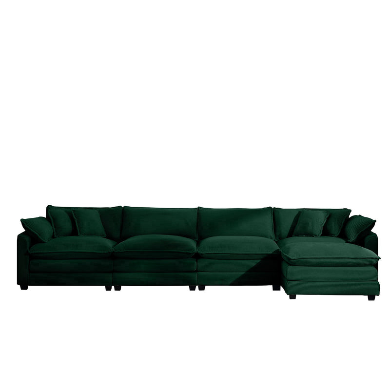 Modern Oversized Modular Cushion Sofa With Ottoman, Low Back, Deep Seating Sofa Set by Unique Piece Furniture