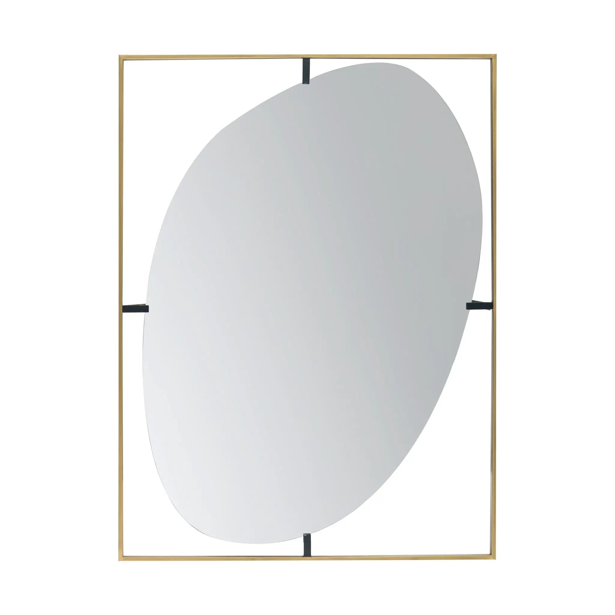 Poppy Mirror With Metal Frame Contemporary Design For Bathroom, Entryway Wall Decor by HouseOfZazla