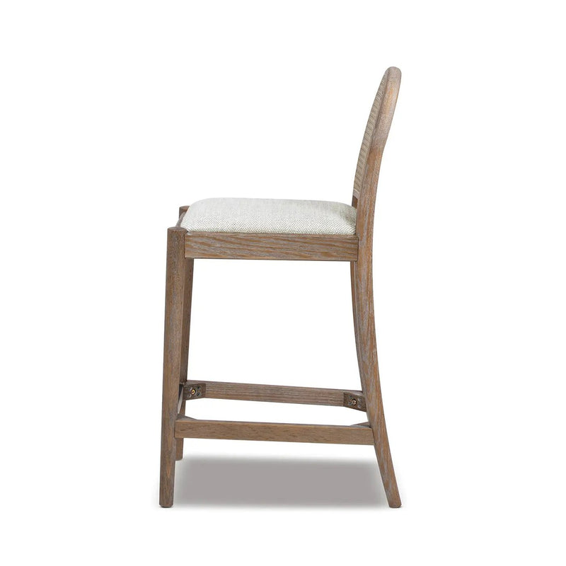 Panama 26.5" Curved Back Cane Rattan Counter Stool, Set of 2, Two-Tone Neutral by HouseOfZazla
