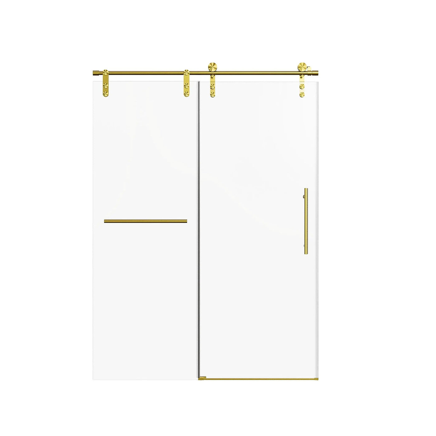 Frameless Single Sliding Shower Doors With Towel Rail & Handle by HouseOfZazla