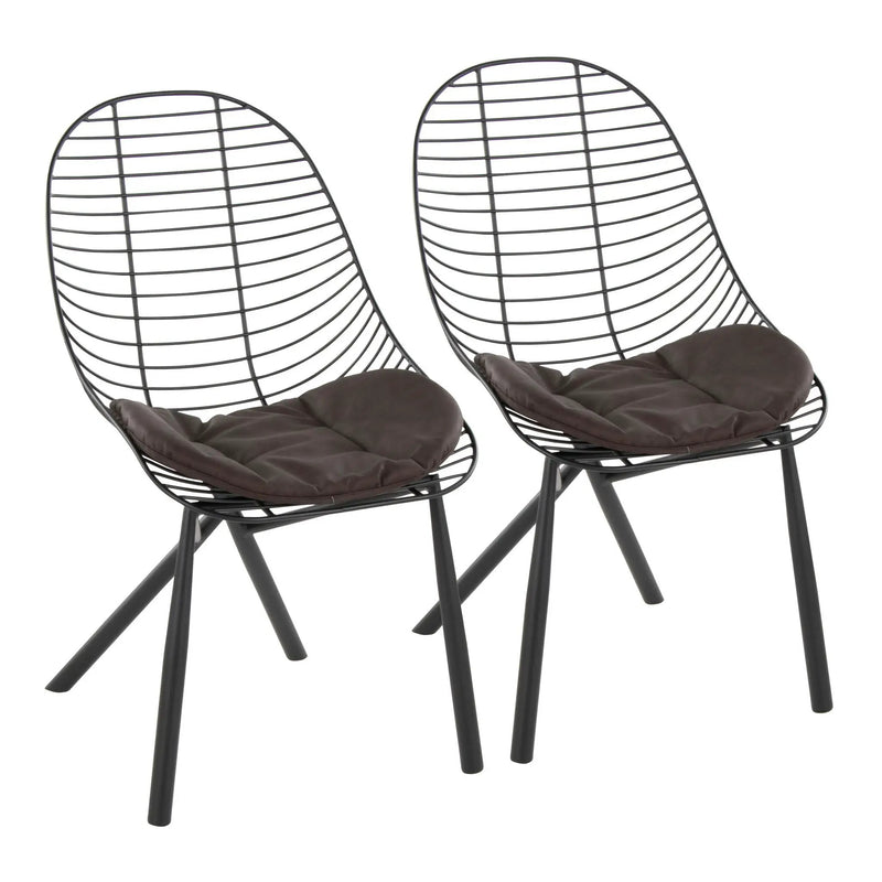 Wired - Contemporary Chair (Set of 2) - Black / Espresso by HouseOfZazla