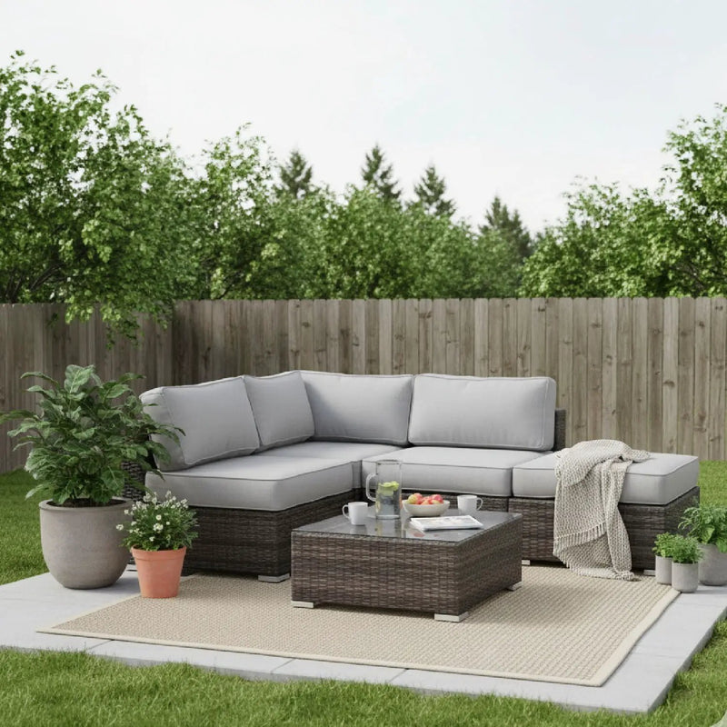 Seating Set With Cushions Handcrafted Wicker Design by HouseOfZazla