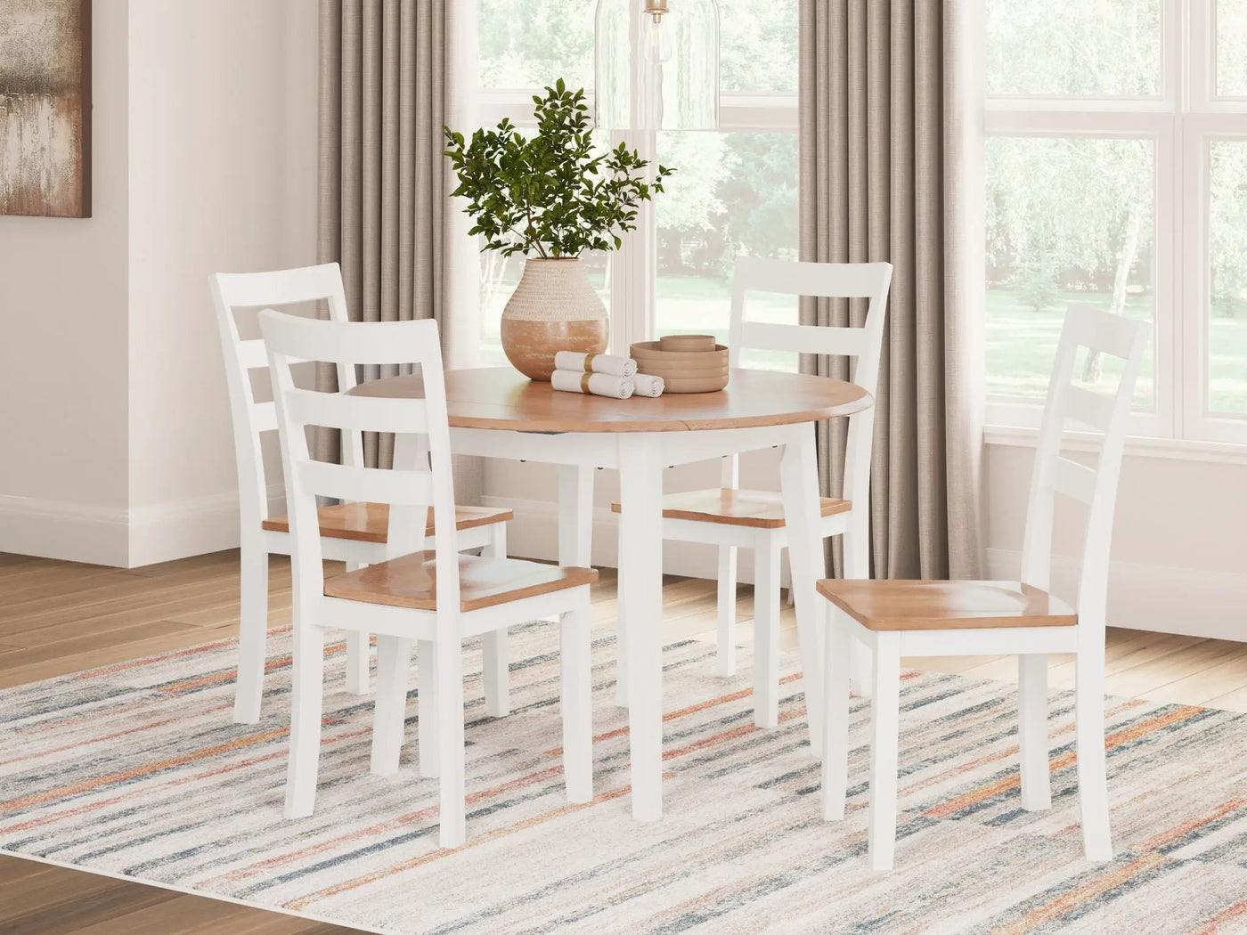 Gesthaven - Round Dining Room Drop Leaf Table Set by Unique Piece Furniture