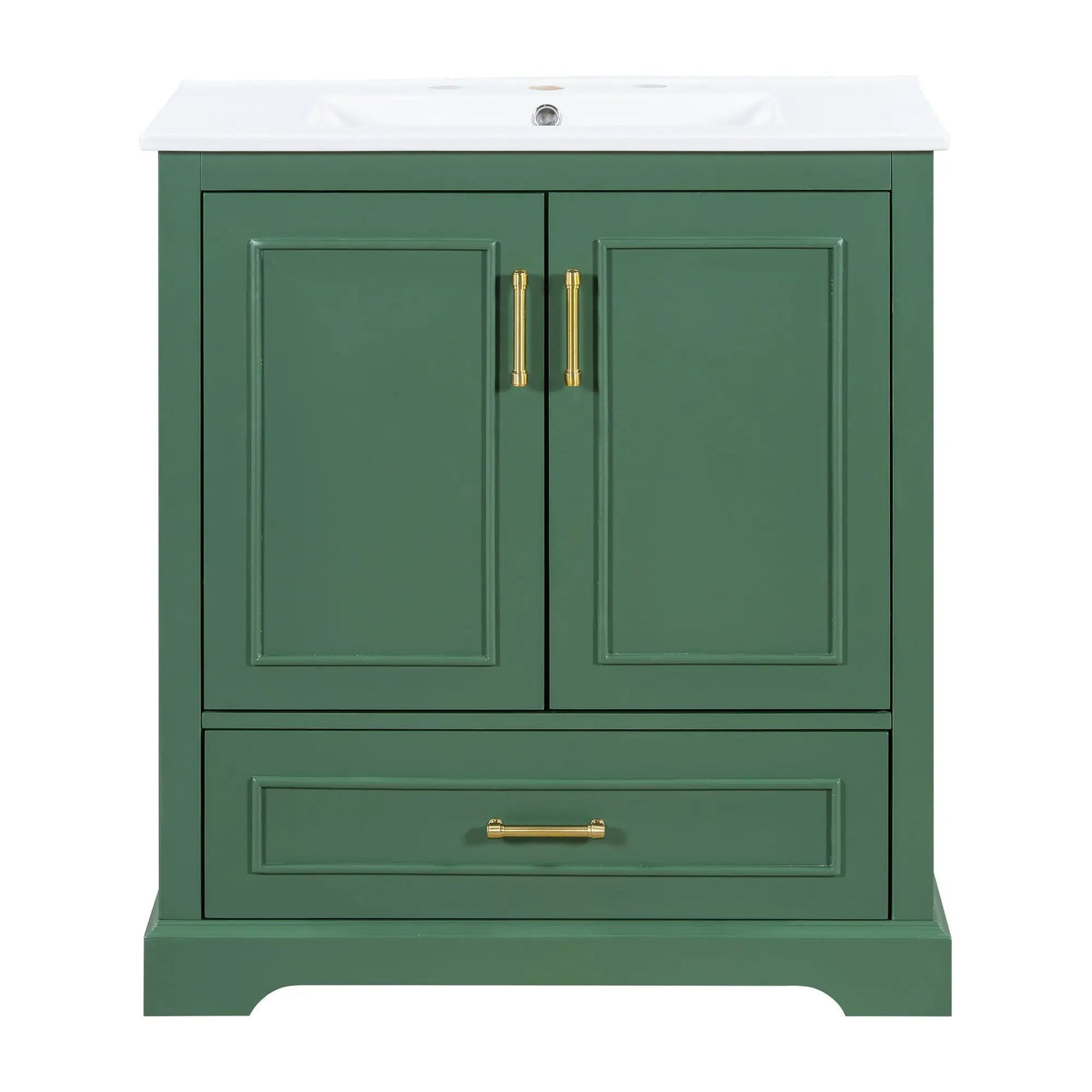 Bathroom Vanity With Sink, 1 Divided Drawer And 2 Soft Close Doors With Double Shelf by HouseOfZazla