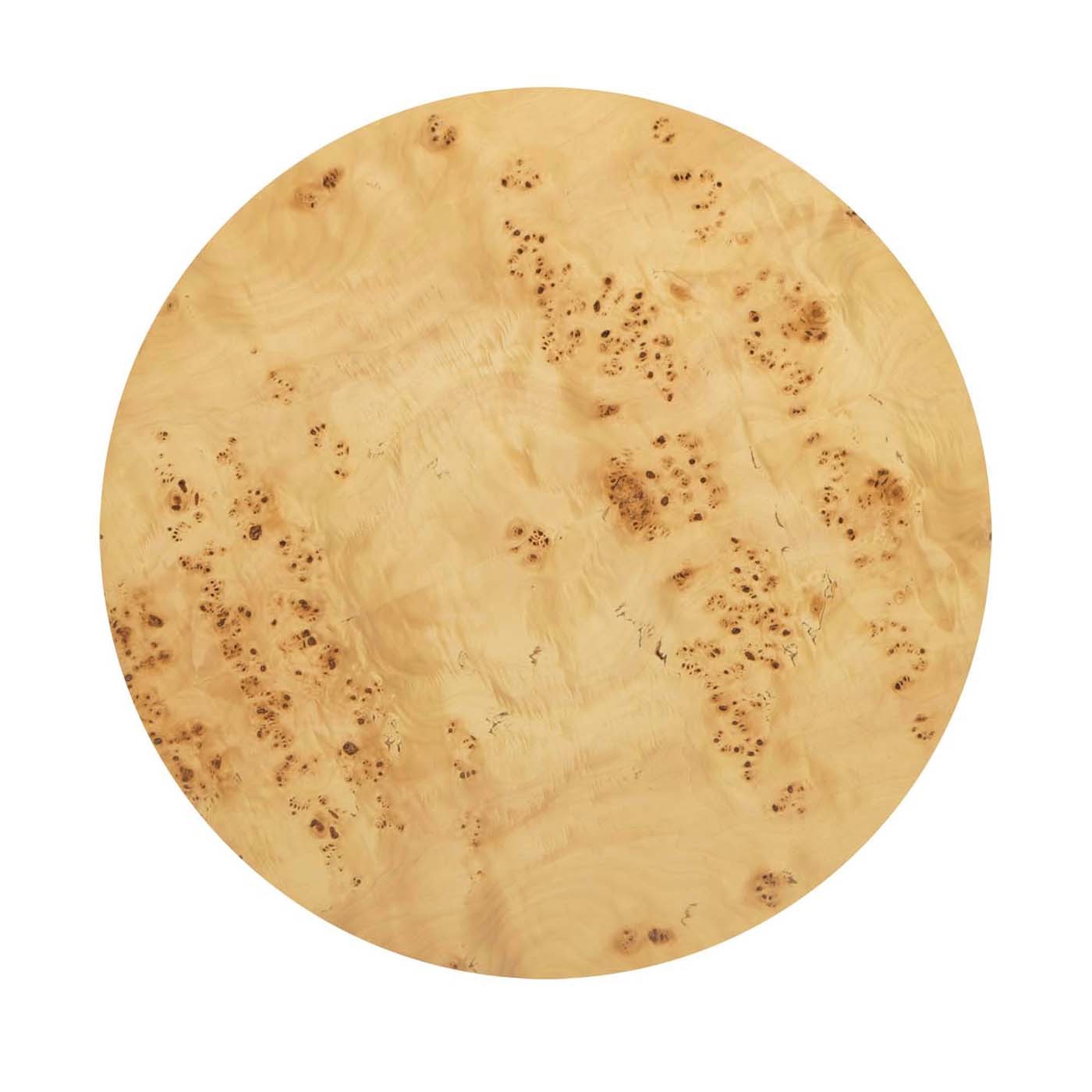 Nebula 35.5' Round Pillar Leg Coffee Table Warm Natural Brown Burl Wood by HouseOfZazla