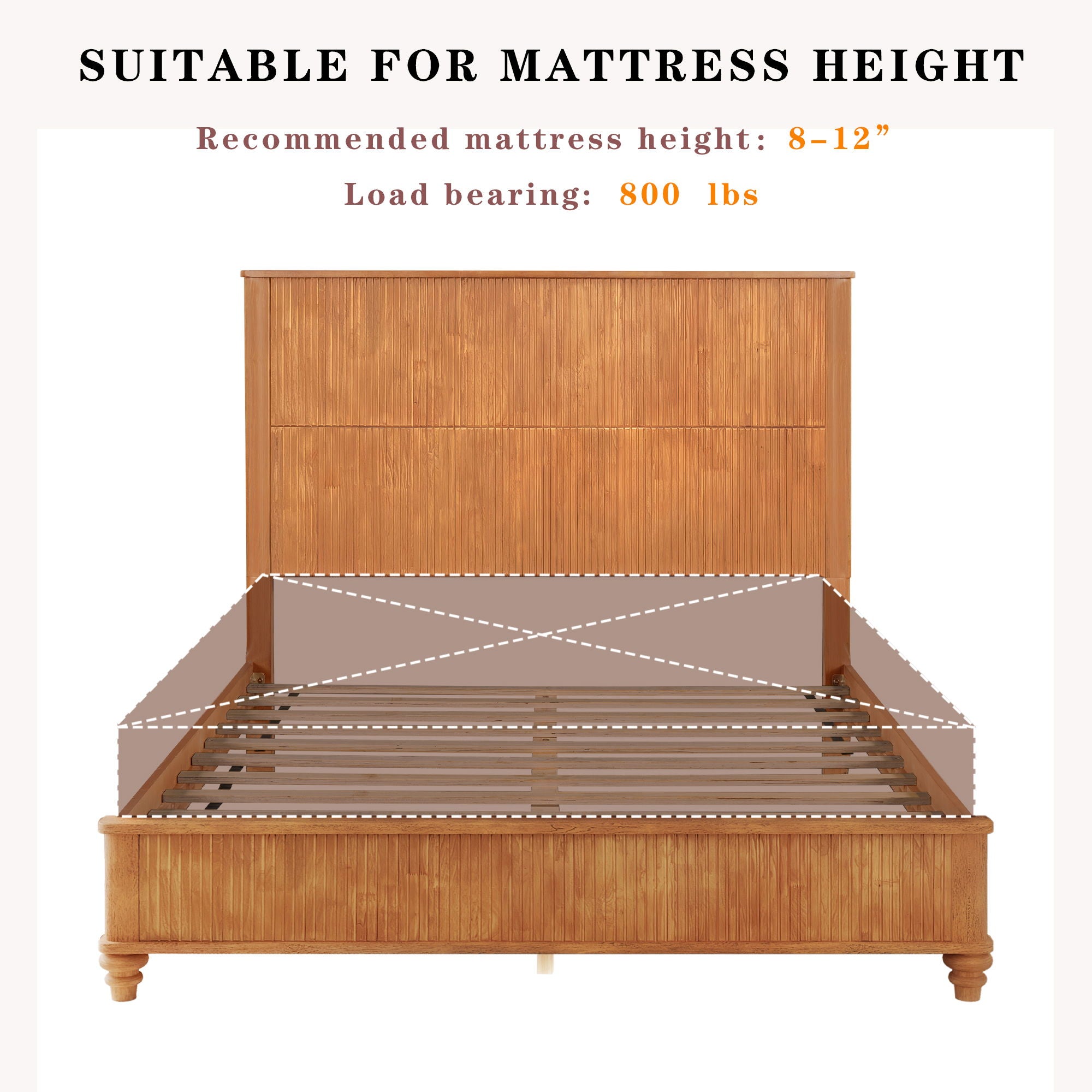 Platform Bed Frame & Tall Headboard by HouseOfZazla