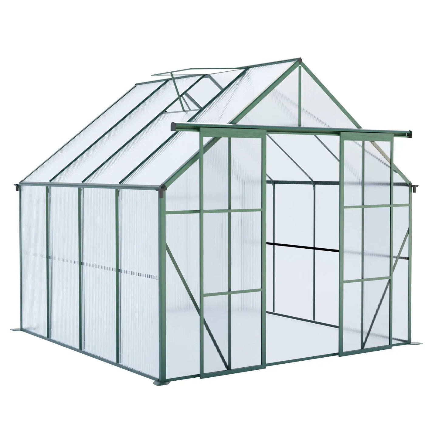 Double Door Polycarbonate house Raised Base And Anchor Aluminum Heavy Duty Walk In houses For Outdoor Backyard In All Season by HouseOfZazla