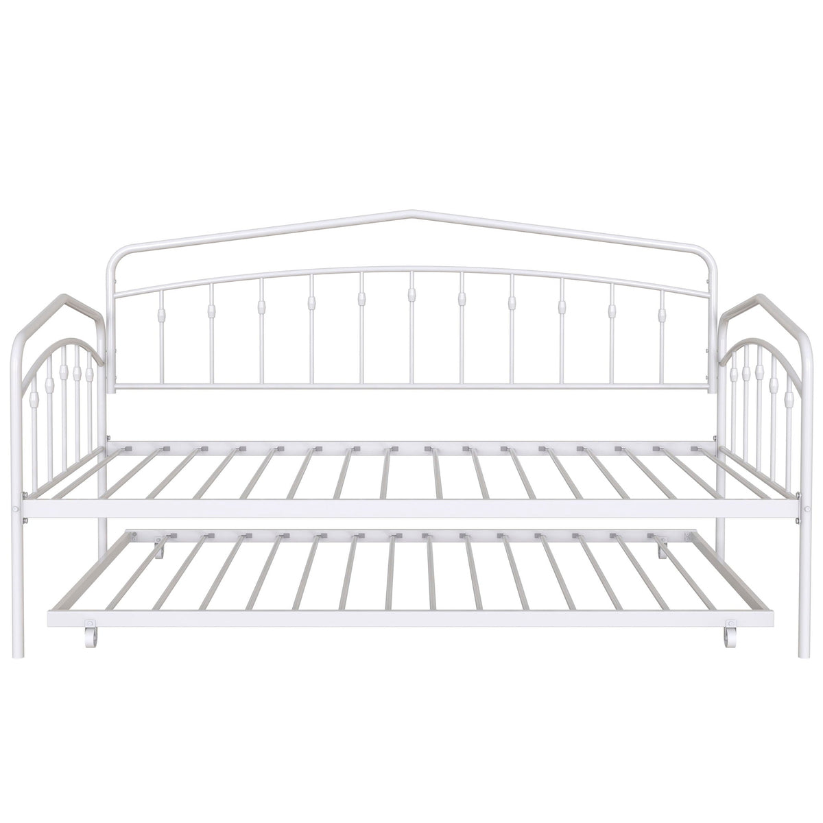 Fox Daybed With Twin Trundle - Metal Frame, Black or White, photo 2 of 29