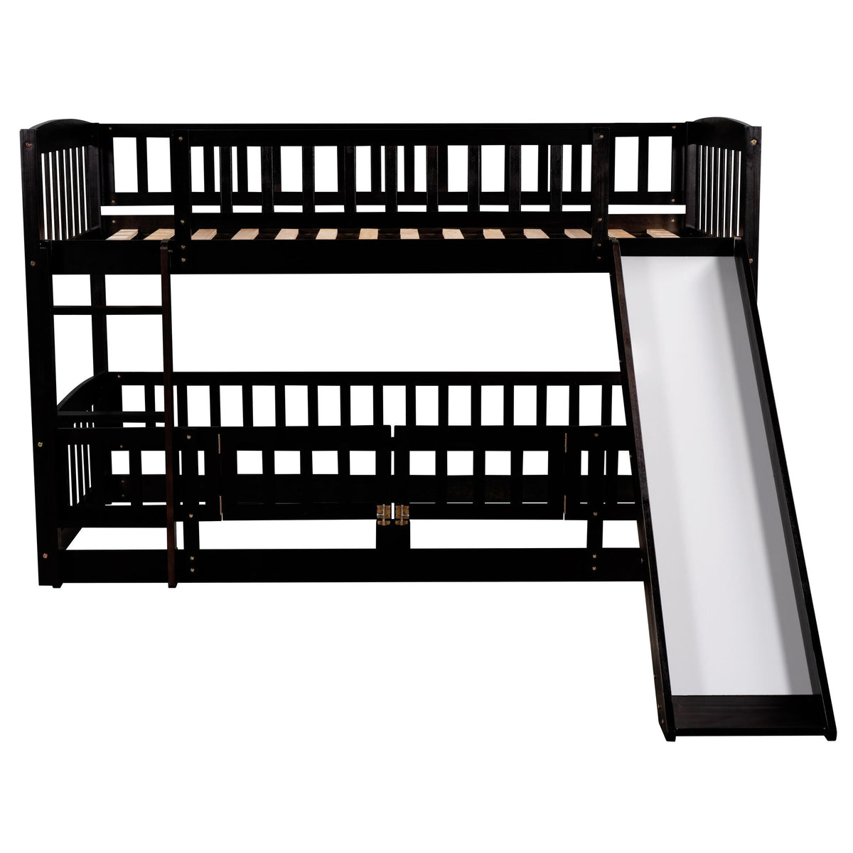 Low Bunk Bed With Slide, Fence And Ladder, photo 34 of 35