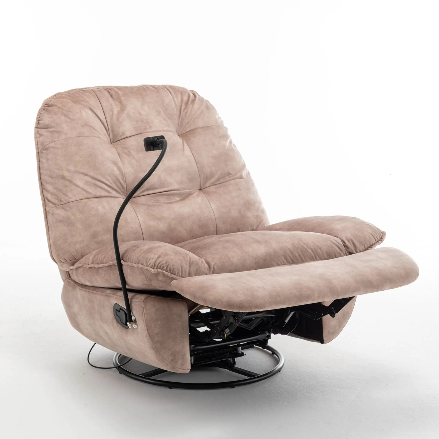Modern Swivel Gliding Recliner Chair With Rocking Function And Phone Holder, Large Comfortable by HouseOfZazla
