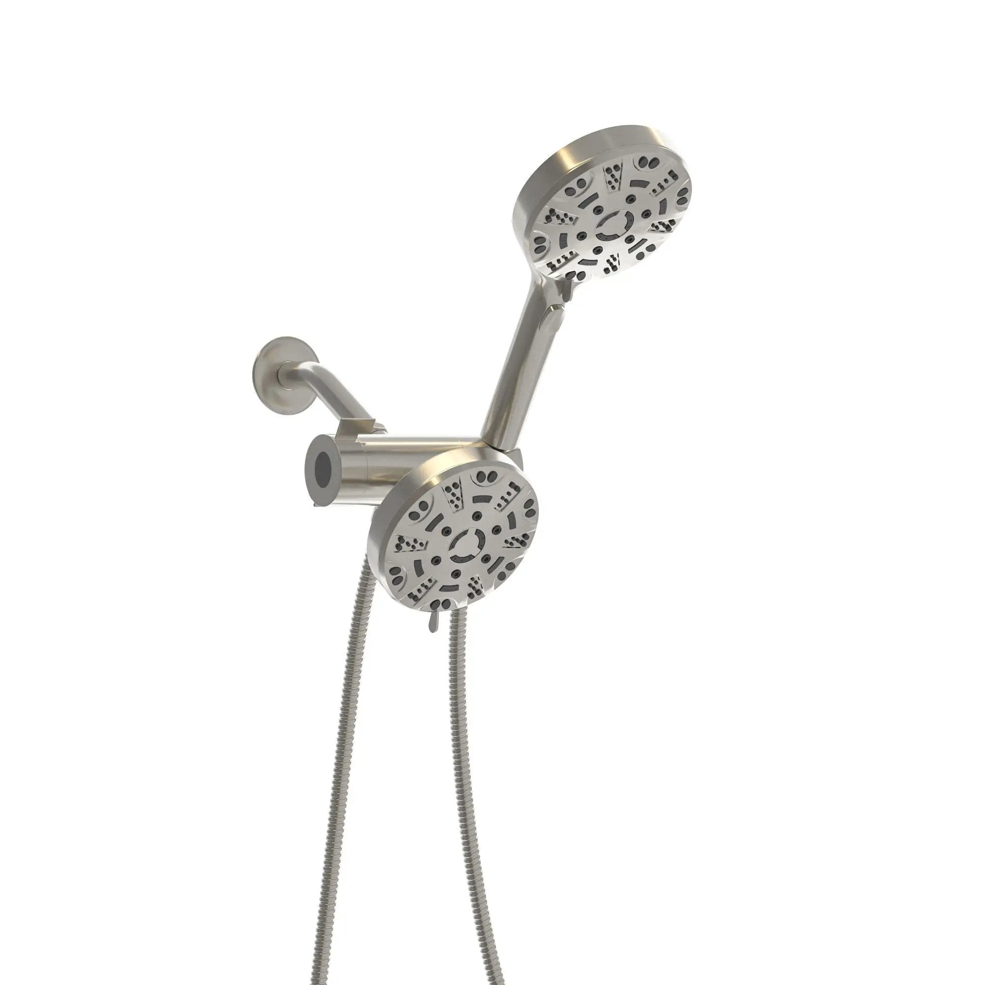 Multi Function Dual Shower Head 4.7" Rain Showerhead & 8 Function Hand Shower System - Brushed Nickel by HouseOfZazla