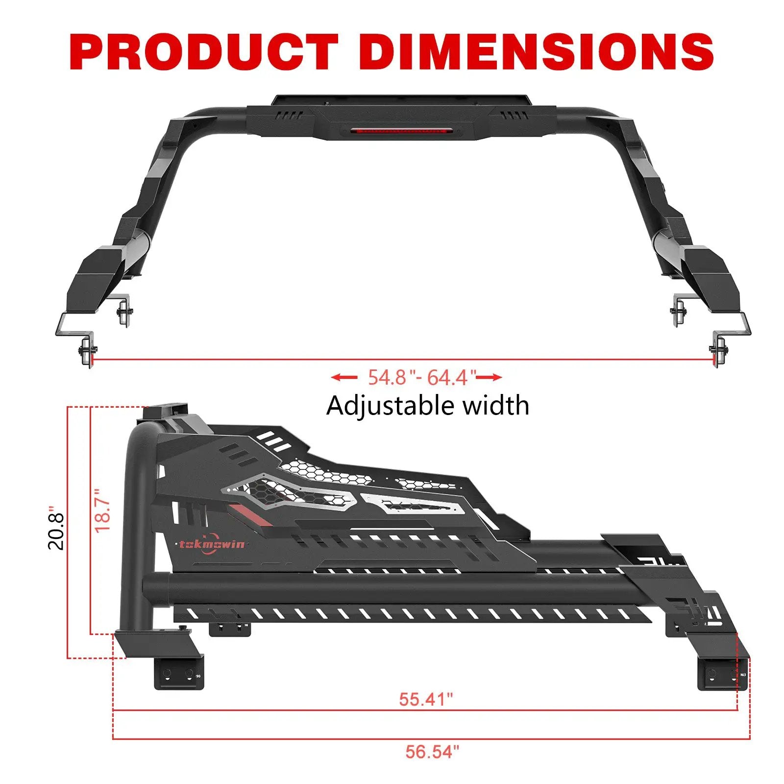 Universal Truck Bed Roll Bar, Steel Chase Rack Sport Bar by HouseOfZazla