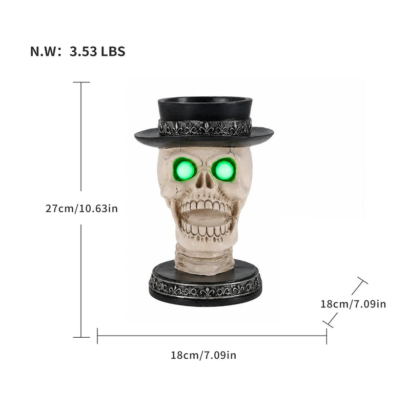 Halloween Skull Candle Holder with Glowing LED by HouseOfZazla