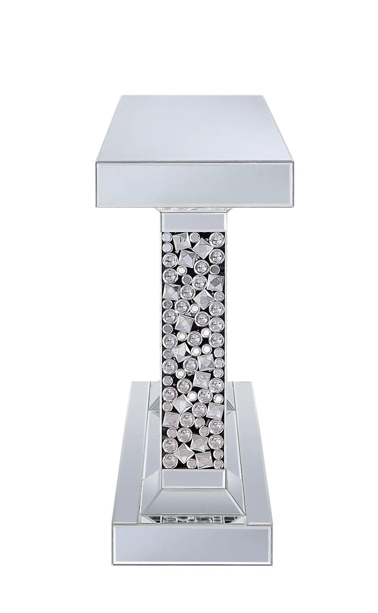 Lachina - Glam Mirrored Faux Gems Console Table - Silver by HouseOfZazla