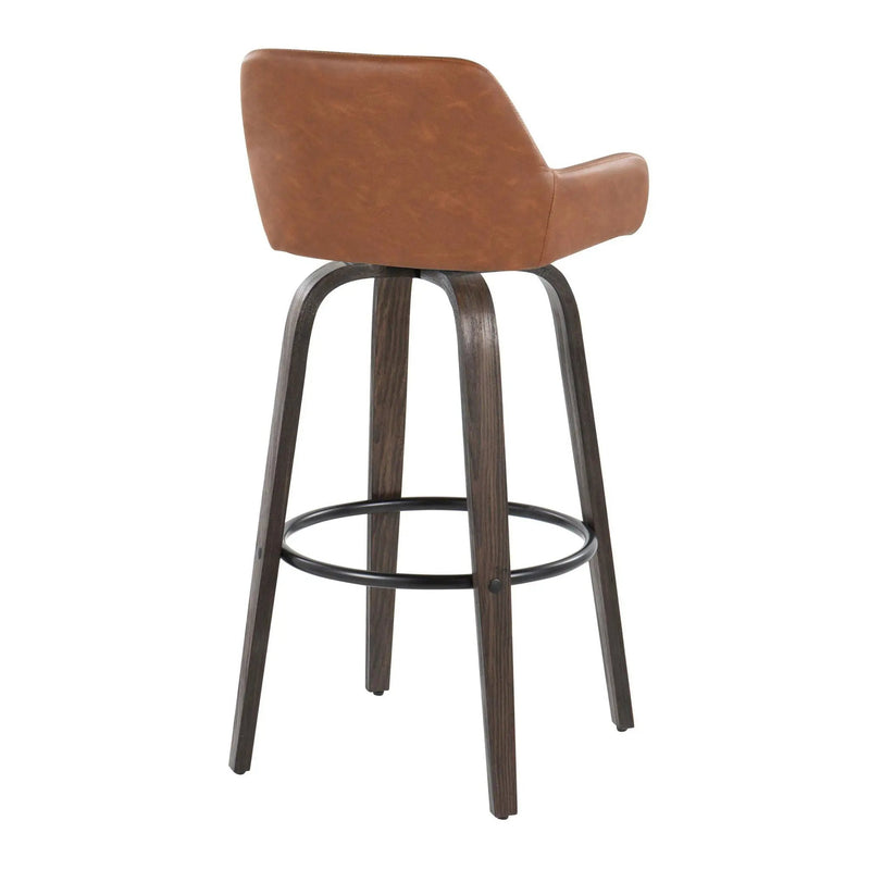 Daniella - Contemporary Fixed Height, Barstool With Swivel With Round Footrest (Set of 2) by Unique Piece Furniture
