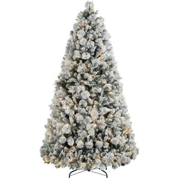 Flocked Artificial Christmas Tree with Clear Lights by HouseOfZazla
