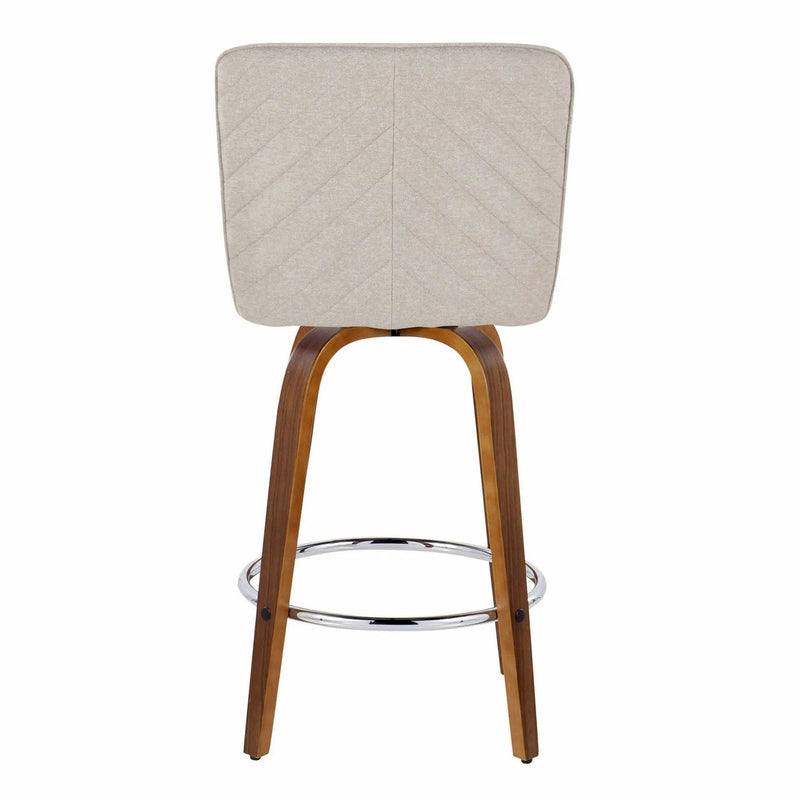 Henry - Contemporary Fixed Height Counter Stool With Swivel With Round Footrest (Set of 2) by Unique Piece Furniture