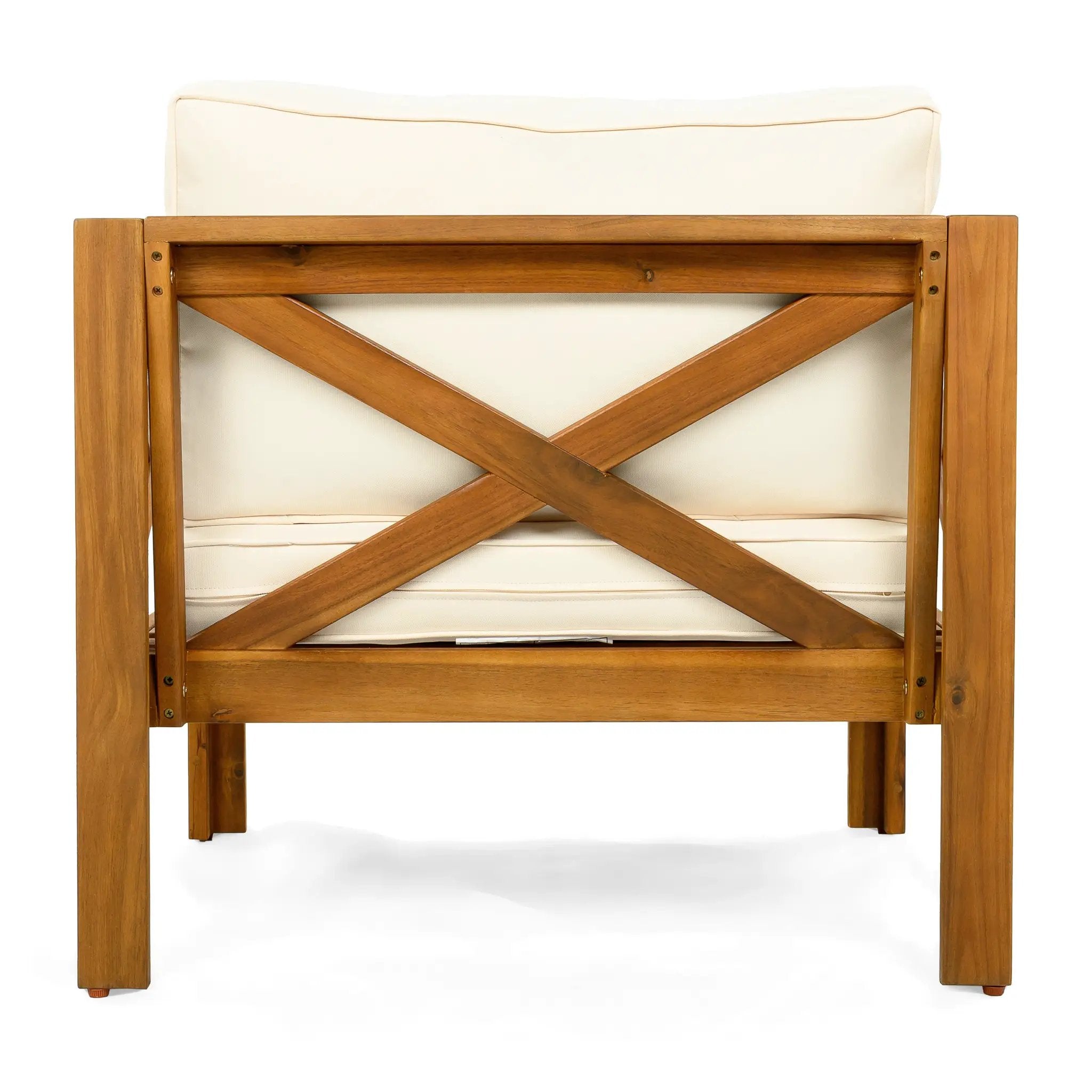 Outdoor Acacia Wood Club Armchair with Cushions (Set of 4) by HouseOfZazla