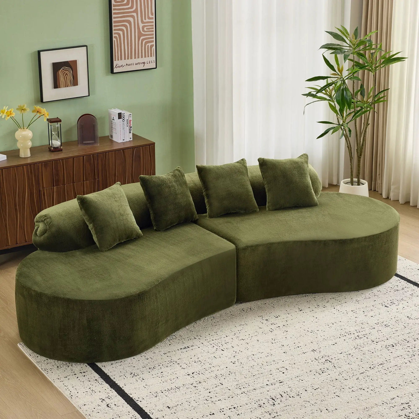 Modern Curved Sofa With Pillows by HouseOfZazla