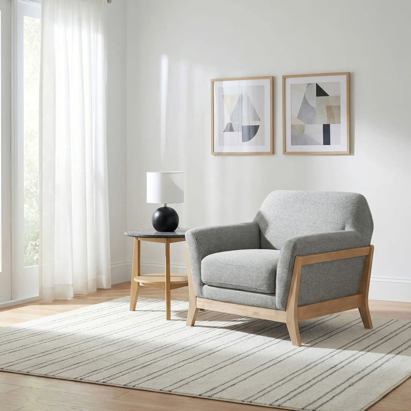 Vaughn Fabric Upholstered Flared Arm Accent Chair Grey by Unique Piece Furniture